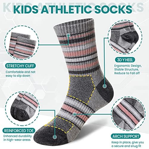 Dječje čarape za dječake mekane prozračne sportske pamučne čarape za trčanje 6 parova