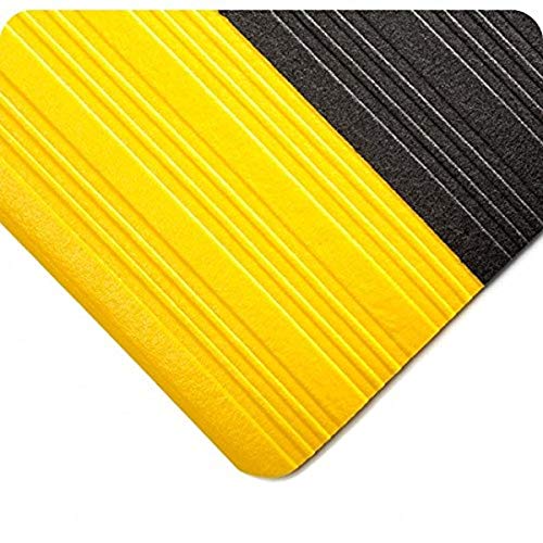 Губчатый mat Wearwell 451.38x2x54BYL Tuf, dužina 54 cm x širina 2 cm x debljina 3/8 inča, crna sa žutim