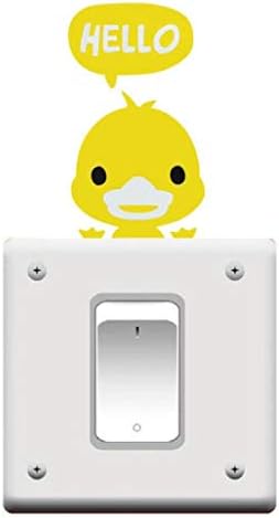 Crtani životinjski prekidač za svjetlo Zidne naljepnice ukrasne naljepnice za spavaću sobu dječje sobe žuta patka izvrsna kvaliteta