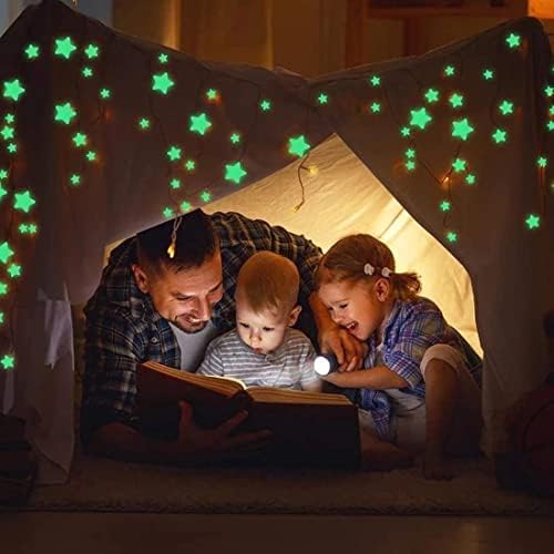 Sjaj u mraku 3-inčne zvjezdice naljepnice za pohranu energije fluorescentne za dječju spavaću sobu užarene Zidne naljepnice umjetnički