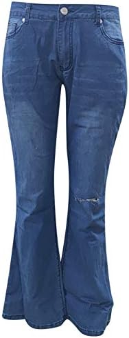 Lariau traperice s visokim strukom za žene tanke elastične gumbe džep džep kapri rippe traper hlače plave boje plave