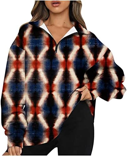 Kuaileya Quarter Zip pulover žene ležerni predimenzionirani vrhovi za ženske polovine zip pulover dukserice dugih rukava četvrt zip