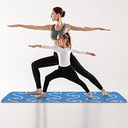1/4 debela Protuklizna prostirka za vježbanje i fitness s printom Plavi val za jogu, pilates i podnu kondiciju