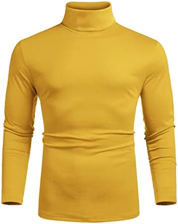 Muške pripijene osnovne majice s visokim vratom od A-liste, ležerni pleteni puloveri, džemperi