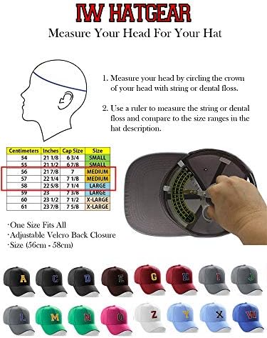 Klasični bejzbol šešir prilagođeni A do z početno timsko pismo, crna kapka bijela crna