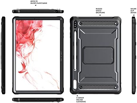 Tableta zaštitna futrola kompatibilna sa Samsung Galaxy Tab S8 Plus/S7 Plus slučaj 12,4 inča SM-X800/X806 SM-T970/T975-teška dežurna