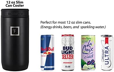 Željezo ° tikvica Slim Can Cooler 12oz za pivo, tvrdi seltzer, energetska pića, dvostruki zidni vakuum izolirani držač pića od nehrđajućeg