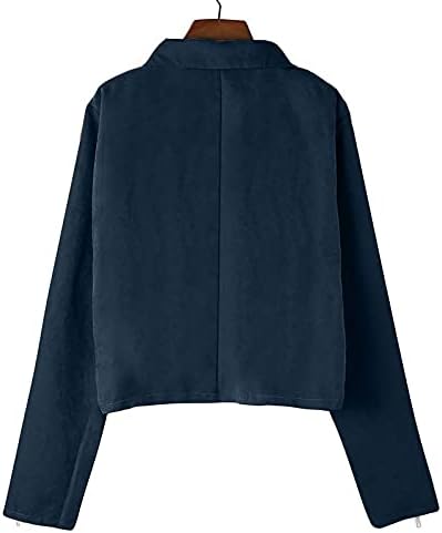 Ženski zarezani rever dugi karirani kaput zima toplo zgušnjavanje otvorenog prednjeg radnog mjesta Svečano blejzer jakne vanjske odjeće