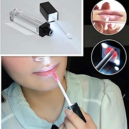 5 kom 7,5 ml plastične četvrtaste prozirne epruvete za sjajilo za usne LED bočice za glazuru za usne sa zrcalima za višekratnu upotrebu