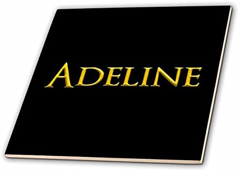 3drose Adeline popularno je, trendovsko žensko ime u SAD-u. Žuta na crnoj šarmantnoj pločici