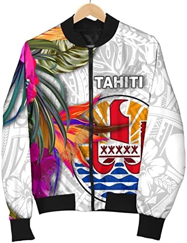 Polinezija Art Tahiti Country Flag Plemenska kultura retro 3DPRINT MUŠKARCI/Ženski bombarderski jakna