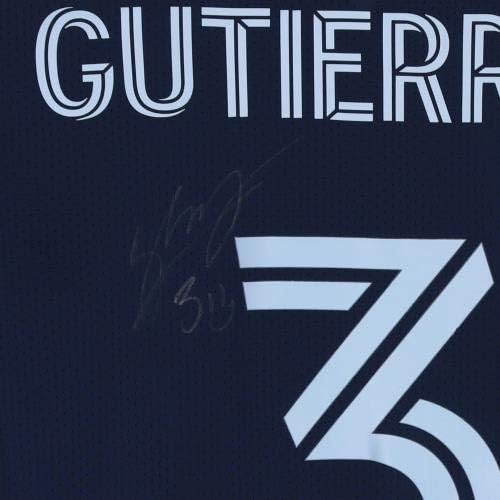 Cristian Gutierrez Vancouver Whitecaps FC Autografirani meč koji se koristi 3 mornarički dres iz sezone 2020 MLS - Autografirani nogometni