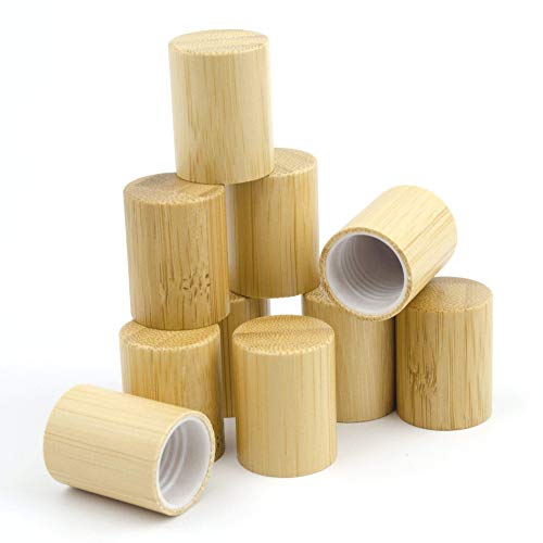 100 prirodnih poklopca od bambusa- ovi stane standardne 5 ml i 10 ml staklene boce