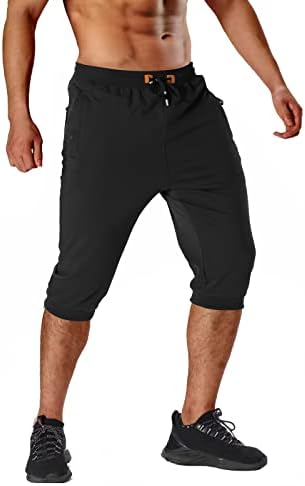 Tigerspot muški 3/4 Capri kratke hlače u teretani atletski trening dugačke kratke hlače za muškarce ispod hlača s koljenima s džepovima