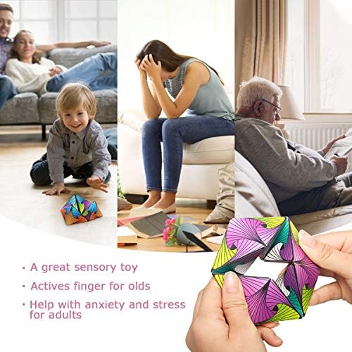 Euklidske senzorne igračke za kocku za djecu - igračka kaleidocycle fidget za odrasle da ostanu mirni i fokusirani - manipulativni