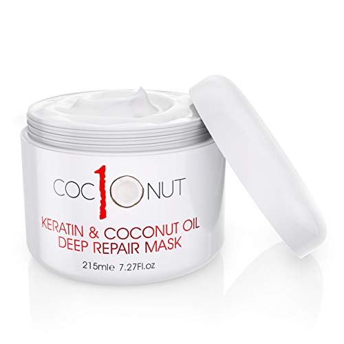 Maska za kosu s kokosovim uljem i keratinskim proteinima-hidratantna maska za duboko kondicioniranje-intenzivan hidratantni oporavak