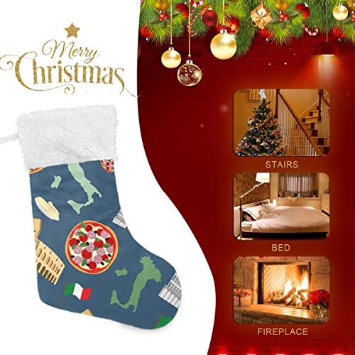 Pimilagu talijanski bešavni uzorak božićne čarape 1 pakiranje 17.7 , viseće čarape za božićni ukras