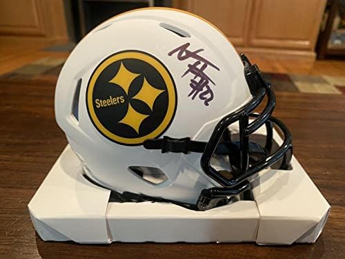 Naji Harris potpisao je fanatike mini kaciga Pittsburgh Steelers Moon Eclipse - NFL kacige s autogramima