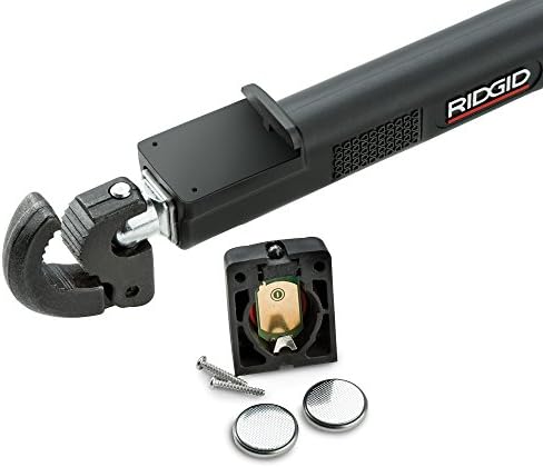 Ridgid 46753 Model 2017 Teleskoping bazenskog ključa s LED svjetlom, 10-inčni do 17-inčni podesivi ključ za bazen, crni