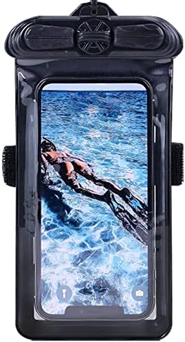 Torbica za telefon Vaxson crne boje, kompatibilan s vodootporan slučajem FiiO X7 Mark II Dry Bag [Nije zaštitna folija za ekran]