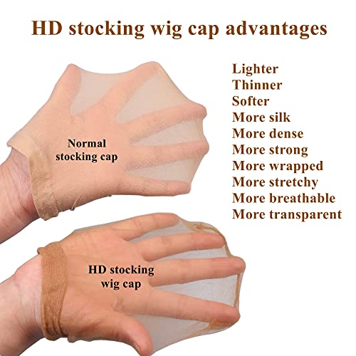 Ultra tanke kape za perike za žene i muškarce 12 komada nevidljive kape za perike za perike na vezanje sprijeda elastična kapa od prozračne