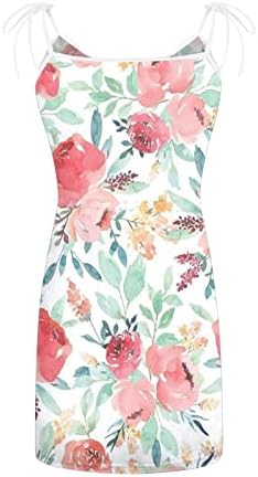 Ljetna haljina Ženska ležerna Mini haljina Bez rukava s izrezom u obliku slova u, sarafani s džepovima, haljine Za plažu s elastičnim