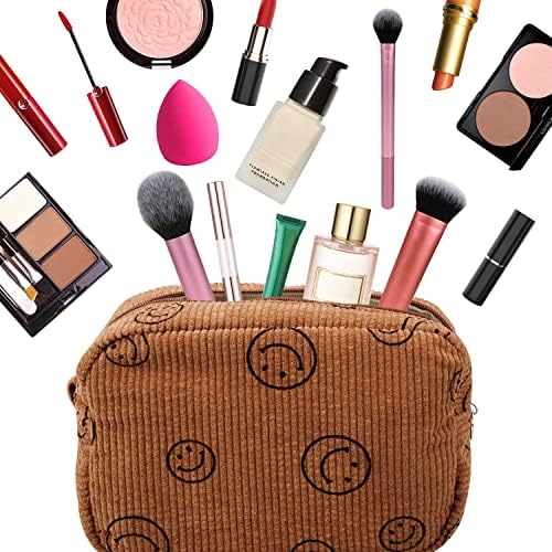 Kozmetička torbica s emotikonima, slatka torba za organizatore šminke, Velvet kozmetičke torbice za žene i djevojke, estetske kozmetičke