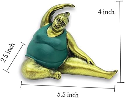BestySuperstore debela dama ukrasna figurica smola sa sjedećim bočnim zavojem joga poze za ukrašavanje s dimenzijom w2.5 ”x l5.5” x