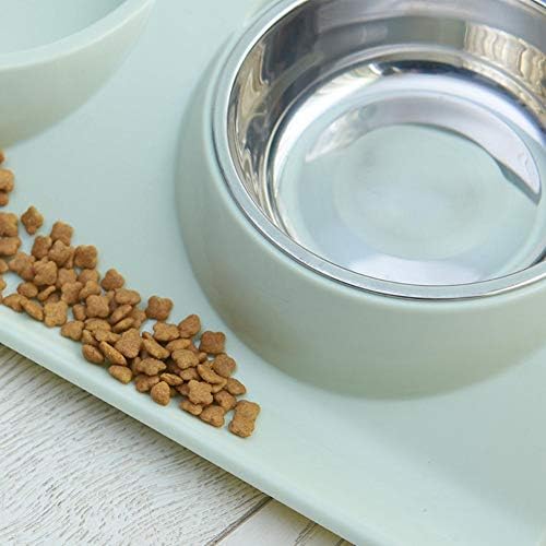 DEFAUS Pet Dvostruke zdjele Ulagač za vodu od nehrđajućeg čelika Zdjelica za mačke hrana za pse, štence mačke Oprema za kućne ljubimce