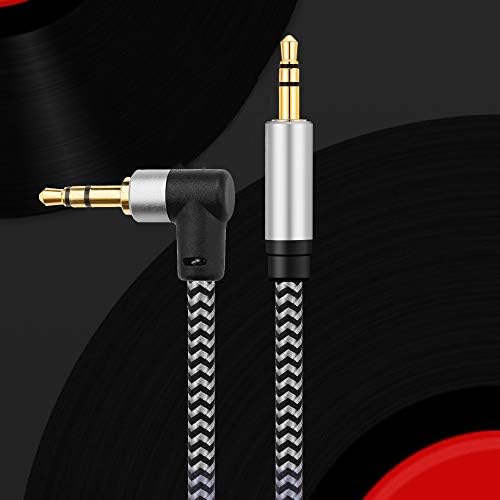 Morelecs desni kut aux kabel, 3,5 mm pomoćni audio kabel 6ft najlon od pletenice mužjaka muškim aux kabelom kompatibilan za slušalice,
