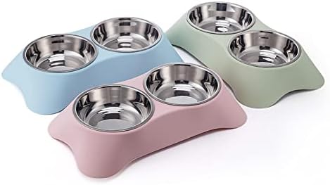 Dvostruka zdjela za hranu i piće za pse, zdjela za pse, zdjela za pse, zadebljana neklizajuća zdjela za rižu za pse [ružičasta] odaberite
