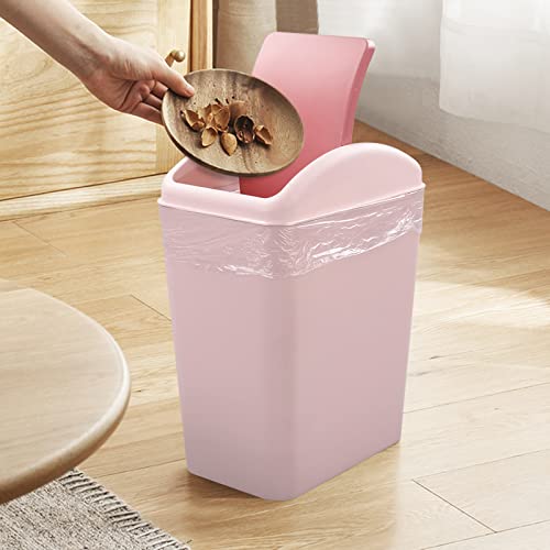 Ružičasta plastična kanta za smeće od 4,5 galona, kuhinjska kanta za smeće s preklopnim poklopcem, 1 pakiranje