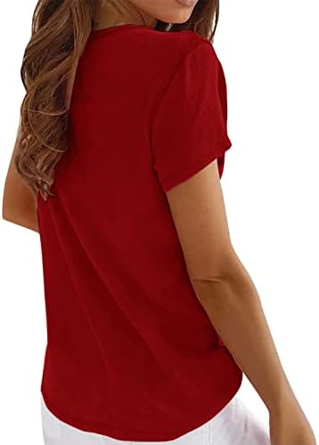Prugasta košulja kratkih rukava Ženska majica kratkih rukava za žene Plus izrez u obliku slova u nabrana ljetna bluza ležerna majica