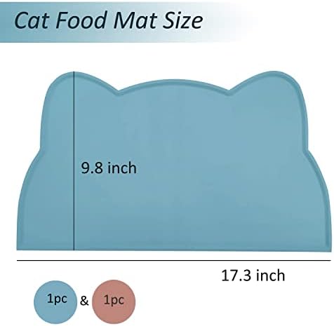 2 paketa prostirka za mačje zdjele od 17,3 do 9,8 inča prostirka za mačju hranu i vodu slatka prostirka za podnu ladicu za hranjenje