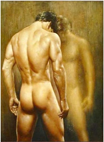 Qyqy Full Diy Diamond slika gay nude muški portret 5d dijamantski vez križ Mozaic rinestones ukras za dom