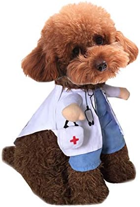 Xiaoyu Puppy Dog Cat Halloween kostim, kostim liječnika, Doctor Caf Medicine Box za pseće mačke Cosplay Party, XL