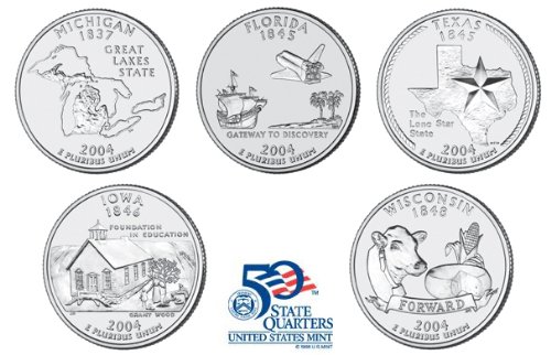 Kompletni 5 Coin 2004-P državni kvartal set