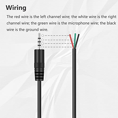 Bolvek 6ft 2,5 mm TRRS STEREO muški utikač na golu žicu otvoreni krajnji kabelski kabel pigtail za 2,5 mm za slušalice za slušalice