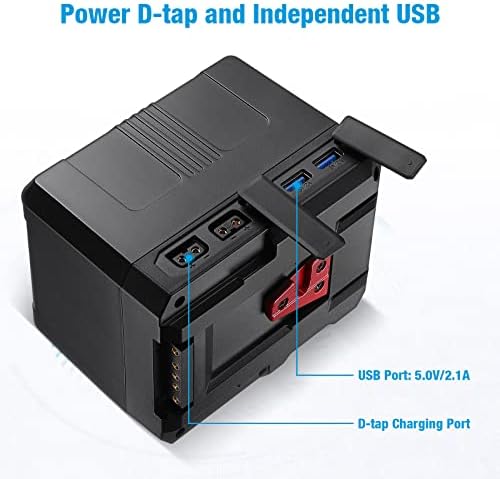 PowerExtra v Mount V Lock Battery - 222WH 14,8V 15000Mah punjiva baterija s D -Tap punjačem i kabelom za emitiranje videozarskog kampura,