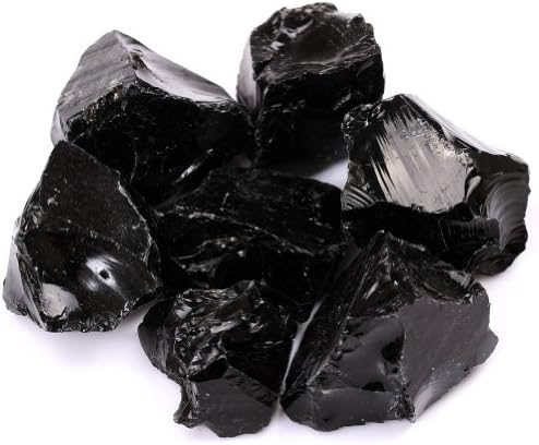 TGS GEMS® 1/2LB VELIČINA VELIČINA 1 '' Grubi dragulji crnih obsidijana mina Reiki Reiki Healing Crystals Besplatna torbica