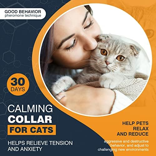 3 pakiranja umirujuća ogrlica za mačke, Feromonska umirujuća ogrlica dugog djelovanja 30 dana učinkovito ublažava tjeskobu i stres,