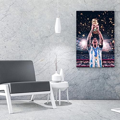 2022. Katar nogometni plakat Svjetskog kupa Argentina Messi Svjetski prvak Dječaci Dekorativno umjetničko slikanje Poklon platno slikanje
