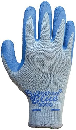 Bellingham C3000L plava premium bez bešavnih pletenih rukavica s prirodnom gumenom plavom dlanom, veliko