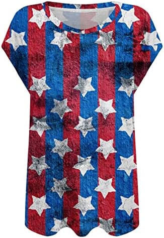 Žene majice 4. srpnja Majica američke zastave Tee Tops Stars Stripe Stripes kratki rukavi usa Patriotske majice bluze tunika