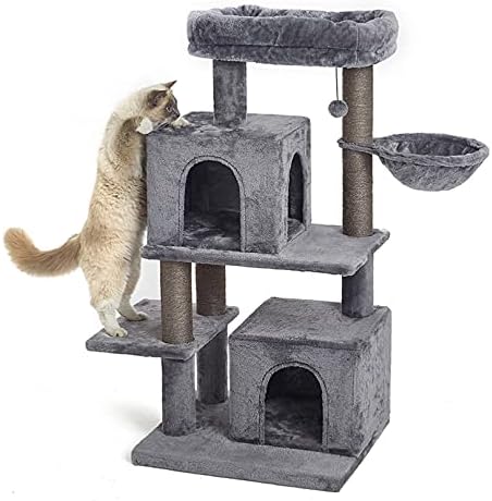 45-inčni višeslojni toranj za mačke, mačje drvo, mačja stabla i tornjevi s grebalicama prekrivenim sisalom, podstavljenom platformom,