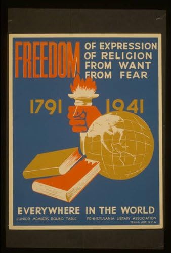 Povijesne veze Foto: Sloboda izražavanja, religija, sloboda od straha, sloboda, FDR, Franklin Roosevelt