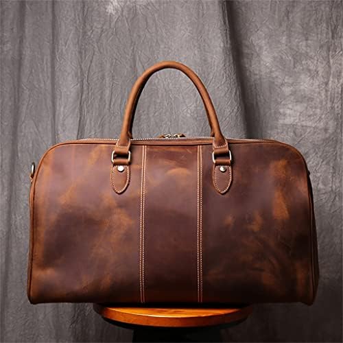 N/A Vintage muški ručni prtljažni torba za torba za putnička torba geunine kožna torba veliki kapacitet jednoplatnički glasnik za 14