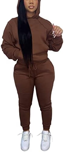 Kansoon Sweatsuits za žene postavljene 2 komada odjeće kapuljače s dugim rukavima i jogger hlača