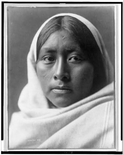 PovijesneFindings Foto: Papago Girl, Tohono O'odham Woman, Indijanci Sjeverne Amerike, Shawl, Edward Curtis
