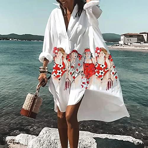 Oioloyjm haljine za plažu za žene 2023 plaža zataškaju kupaći kostim kimono s boemskim cvjetnim printom, labavo casual odmaralište